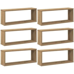 vidaXL Artisan Oak Wall Shelves 6 pcs - Wall Shelves vidaXL Artisan Oak Wall Shelves 6 pcs - Wall Shelves