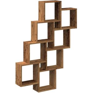 vidaXL Wall Cube Shelf Old Wood 90x15x119.5 cm - Wall Shelf vidaXL Wall Cube Shelf Old Wood 90x15x119.5 cm - Wall Shelf
