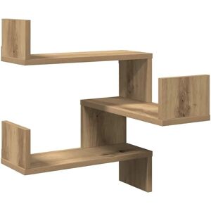 vidaXL Wall Corner Shelf Artisan Oak 40x40x49.5 cm Engineered Wood - Wall Corner Shelf vidaXL Wall Corner Shelf Artisan Oak 40x40x49.5 cm Engineered Wood - Wall Corner Shelf