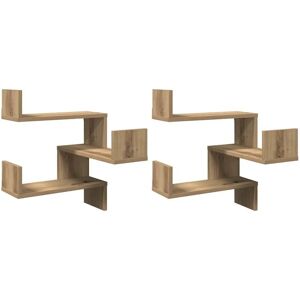 vidaXL Wall Corner Shelves Artisan Oak - Wall Corner Shelves vidaXL Wall Corner Shelves Artisan Oak - Wall Corner Shelves