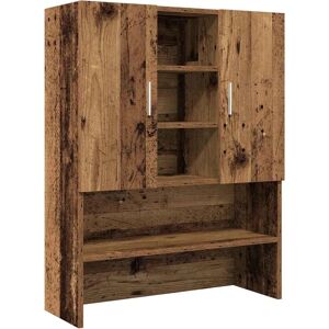 vidaXL Washing Machine Cabinet Old Wood - Washing Machine Cabinet - Bathroom Storage Rack vidaXL Washing Machine Cabinet Old Wood - Washing Machine Cabinet - Bathroom Storage Rack