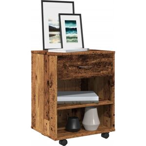 vidaXL Old Wood Rolling Cabinet - Office Side Table - Durable Storage Furniture vidaXL Old Wood Rolling Cabinet - Office Side Table - Durable Storage Furniture