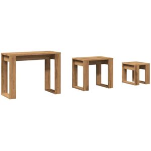 vidaXL Tables empilables 3 pcs Chêne - Table à café, d'appoint ou d'angle - Publicité vidaXL Tables empilables 3 pcs Chêne - Table à café, d'appoint ou d'angle - Publicité