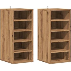 vidaXL Artisan Oak Shoe Organizer - 2 pcs - Hall Bench vidaXL Artisan Oak Shoe Organizer - 2 pcs - Hall Bench