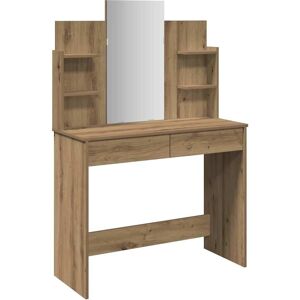 vidaXL Artisan Oak Dressing Table with Mirror - Dressing Table vidaXL Artisan Oak Dressing Table with Mirror - Dressing Table