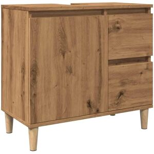 vidaXL Sink Cabinet Artisan Oak - 65x33x60 cm Bathroom Storage vidaXL Sink Cabinet Artisan Oak - 65x33x60 cm Bathroom Storage