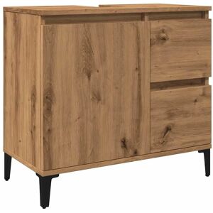 vidaXL Sink Cabinet Artisan Oak 65x33x60 cm - Bathroom Storage vidaXL Sink Cabinet Artisan Oak 65x33x60 cm - Bathroom Storage