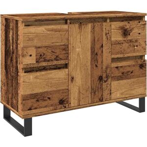 vidaXL Old Wood Bathroom Sink Cabinet - Storage & Space Saving vidaXL Old Wood Bathroom Sink Cabinet - Storage & Space Saving