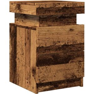 vidaXL Old Wood Bedside Cabinet with LED - Bedside Cabinet vidaXL Old Wood Bedside Cabinet with LED - Bedside Cabinet