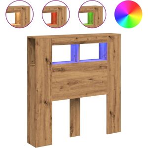 vidaXL cabecera LED de roble artesanal - Encabezado vidaXL cabecera LED de roble artesanal - Encabezado