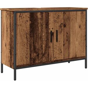 vidaXL 857700 Kylpyhuoneen allaskaappi - Vanha puu - 80x30x60 cm vidaXL 857700 Kylpyhuoneen allaskaappi - Vanha puu - 80x30x60 cm