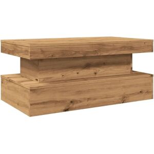 vidaXL Artisan Oak Coffee Table with LED Lights - 90x50x40 cm vidaXL Artisan Oak Coffee Table with LED Lights - 90x50x40 cm