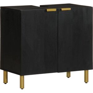 vidaXL Bathroom Sink Cabinet Storage Cupboard Sink Unit Black Engineered Wood - Bathroom Sink Cabinet vidaXL Bathroom Sink Cabinet Storage Cupboard Sink Unit Black Engineered Wood - Bathroom Sink Cabinet