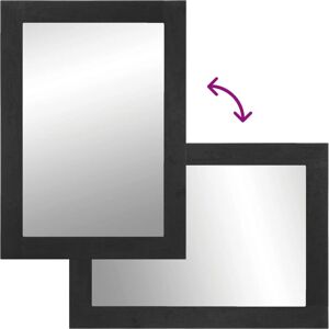 vidaXL Bathroom Mirror Black 50x70x2.5 cm Engineered Wood and brass - Bathroom Mirror vidaXL Bathroom Mirror Black 50x70x2.5 cm Engineered Wood and brass - Bathroom Mirror