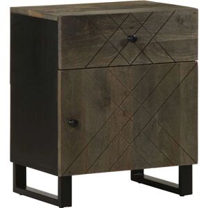 vidaXL Black Mango Bedside Cabinet - Bedside Table vidaXL Black Mango Bedside Cabinet - Bedside Table
