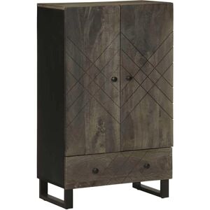 vidaXL Aparador haut en bois massif de mangue noir 60x33x100 cm - Aparador - Publicité vidaXL Aparador haut en bois massif de mangue noir 60x33x100 cm - Aparador - Publicité