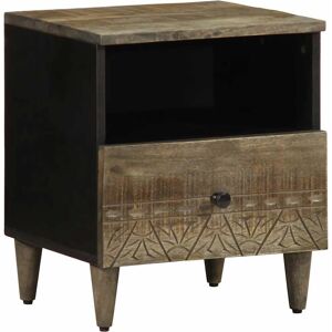 vidaXL Bedside Table - 40x33x46 cm - Light Grey - Mango Wood - Bedside Table vidaXL Bedside Table - 40x33x46 cm - Light Grey - Mango Wood - Bedside Table