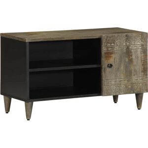 vidaXL TV Cabinet Light Grey 80x31.5x46 cm Solid Wood Mango - TV Cabinet vidaXL TV Cabinet Light Grey 80x31.5x46 cm Solid Wood Mango - TV Cabinet