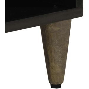 vidaXL 4017808 TV Cabinet - Solid Mango Wood, Black - 100x33x46 cm vidaXL 4017808 TV Cabinet - Solid Mango Wood, Black - 100x33x46 cm