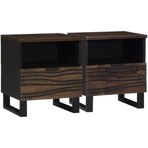 vidaXL Nachttisch aus Walnuss - Mango Holz - 1 Schublade & Regal - 40x33x46 cm vidaXL Nachttisch aus Walnuss - Mango Holz - 1 Schublade & Regal - 40x33x46 cm