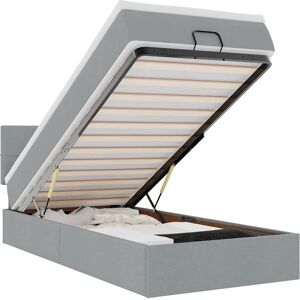 vidaXL Ottoman-seng med madras - Lysegrå vidaXL Ottoman-seng med madras - Lysegrå