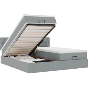 vidaXL Ottoman Bed met Opbergruimte - Grijs - Bed vidaXL Ottoman Bed met Opbergruimte - Grijs - Bed