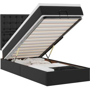 Cama VidaXL - 80x200cm - Negra - Ottomanas de almacenamiento Cama VidaXL - 80x200cm - Negra - Ottomanas de almacenamiento