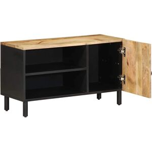 vidaXL Black Mango Wood TV Cabinet - TV Unit & Media Storage vidaXL Black Mango Wood TV Cabinet - TV Unit & Media Storage