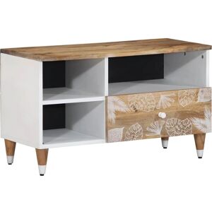 vidaXL 80x33.5x46 cm Solid Mango Wood TV Cabinet - TV Sideboard vidaXL 80x33.5x46 cm Solid Mango Wood TV Cabinet - TV Sideboard