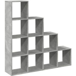 vidaXL Room Divider Bookcase 4-Tier Concrete Grey 131.5x29x131.5 cm - Storage Shelf vidaXL Room Divider Bookcase 4-Tier Concrete Grey 131.5x29x131.5 cm - Storage Shelf