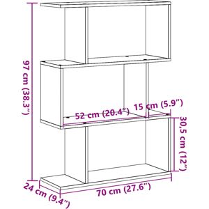 vidaXL Sonoma Oak 3-Tier Room Divider Bookcase - Bookcase vidaXL Sonoma Oak 3-Tier Room Divider Bookcase - Bookcase