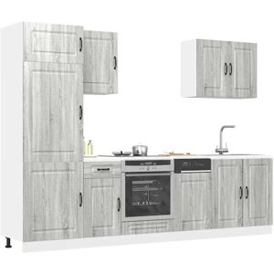 vidaXL Kitchen Cabinet Set Grey Sonoma 7-Piece - Kitchen Storage vidaXL Kitchen Cabinet Set Grey Sonoma 7-Piece - Kitchen Storage