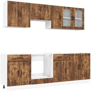 vidaXL Kalmar 8 Piece Kitchen Cabinet Set - White - Engineered Wood vidaXL Kalmar 8 Piece Kitchen Cabinet Set - White - Engineered Wood