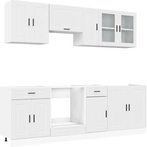 vidaXL Kalmar White 8-Piece Kitchen Cabinet Set - Kitchen Cabinets vidaXL Kalmar White 8-Piece Kitchen Cabinet Set - Kitchen Cabinets