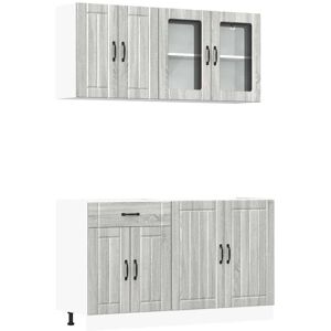 vidaXL Kalmar Grey Sonoma 4-Piece Kitchen Cabinet Set vidaXL Kalmar Grey Sonoma 4-Piece Kitchen Cabinet Set