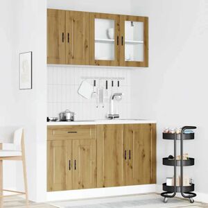 vidaXL Kalmar Artisan Oak 4-Piece Kitchen Cabinet Set - Kitchen Storage vidaXL Kalmar Artisan Oak 4-Piece Kitchen Cabinet Set - Kitchen Storage