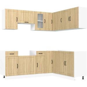 vidaXL Sonoma Oak 11 Piece Kitchen Cabinet Set - Kitchen Cabinets vidaXL Sonoma Oak 11 Piece Kitchen Cabinet Set - Kitchen Cabinets