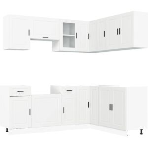 vidaXL Porto White 11-Piece Kitchen Cabinet Set - Kitchen Cabinets vidaXL Porto White 11-Piece Kitchen Cabinet Set - Kitchen Cabinets