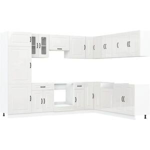 vidaXL Kalmar White 14-Piece Kitchen Cabinet Set vidaXL Kalmar White 14-Piece Kitchen Cabinet Set