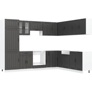 vidaXL Black Lucca Kitchen Cabinet Set 14 Piece - Kitchen Cabinets vidaXL Black Lucca Kitchen Cabinet Set 14 Piece - Kitchen Cabinets