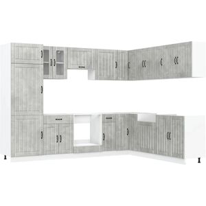 vidaXL Lucca Grey Kitchen Cabinet Set - 14 Pieces vidaXL Lucca Grey Kitchen Cabinet Set - 14 Pieces