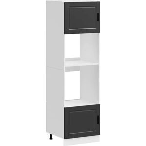 vidaXL Ofenschränke 2 Stück Porto Schwarz Holzwerkstoff - Küchenaufbewahrung vidaXL Ofenschränke 2 Stück Porto Schwarz Holzwerkstoff - Küchenaufbewahrung