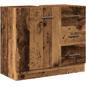 vidaXL Old Wood Sink Cabinet - Bathroom Storage Cupboard - Engineered Wood vidaXL Old Wood Sink Cabinet - Bathroom Storage Cupboard - Engineered Wood