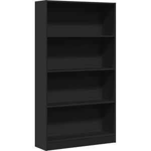 vidaXL Black Bookcase 80x24x143 cm Engineered Wood - Bookcase vidaXL Black Bookcase 80x24x143 cm Engineered Wood - Bookcase