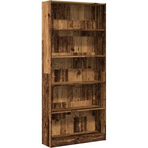 vidaXL Old Wood 80x24x176 cm Bookcase - Rustic Storage Shelf vidaXL Old Wood 80x24x176 cm Bookcase - Rustic Storage Shelf