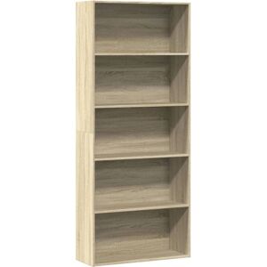 vidaXL Sonoma Oak Bookcase 80x30x152 cm Engineered Wood - Bookcase vidaXL Sonoma Oak Bookcase 80x30x152 cm Engineered Wood - Bookcase