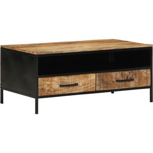 VidaXL Coffee Table - 90x50x40 Cm Rustic Mango Wood - Coffee Table VidaXL Coffee Table - 90x50x40 Cm Rustic Mango Wood - Coffee Table