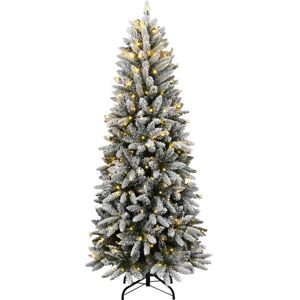 vidaXL Artificial Christmas Tree - 180 cm, 300 LEDs, Flocked Snow vidaXL Artificial Christmas Tree - 180 cm, 300 LEDs, Flocked Snow