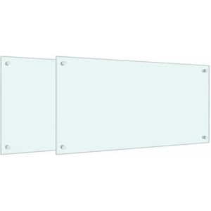 vidaXL Kitchen Backsplash Wall Tile - White - Impact-Resistant Tempered Glass vidaXL Kitchen Backsplash Wall Tile - White - Impact-Resistant Tempered Glass