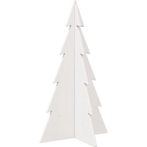 vidaXL White Wooden Christmas Tree - 80 cm Solid Pine Decor vidaXL White Wooden Christmas Tree - 80 cm Solid Pine Decor